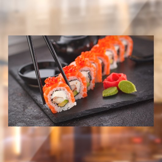 Sushi Japans Bord Power Fish Asia Aziatisch Raamsticker (Vel 2)