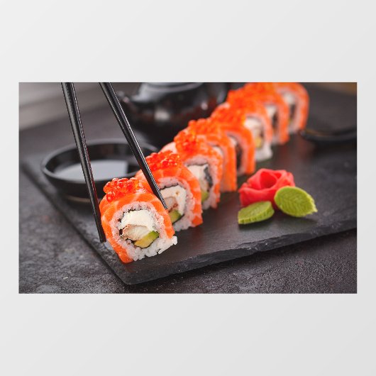 Sushi Japans Bord Power Fish Asia Aziatisch Raamsticker (Vel)