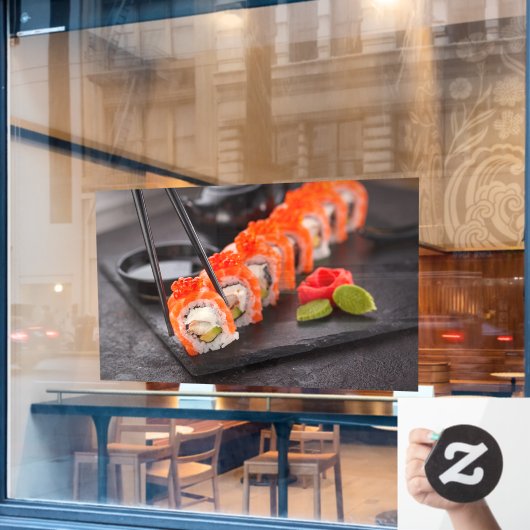 Sushi Japans Bord Power Fish Asia Aziatisch Raamsticker (Cafe Raam)
