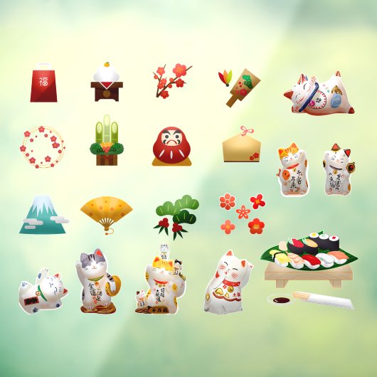 Sushi Japans Eetrestaurant Zakelijk  Raamsticker (Vel 3)