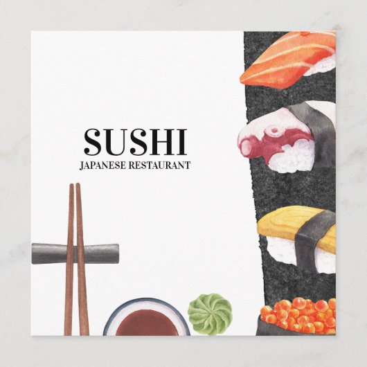 Sushi Japans eten Menu (Voorkant)