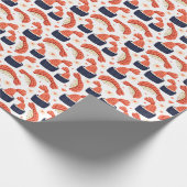 Sushi Japans Eten Naadloos Patroon Cadeaupapier (Hoek)