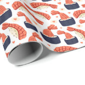 Sushi Japans Eten Naadloos Patroon Cadeaupapier (Rol Hoek)