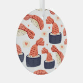 Sushi Japans Eten Naadloos Patroon Glas Ornament (Voorkant Rechts)