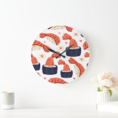 Sushi Japans Eten Naadloos Patroon Grote Klok (Huis)