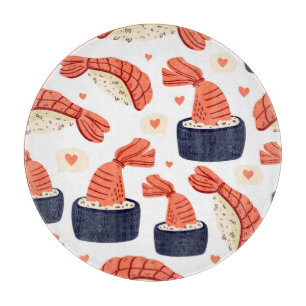 Sushi Japans Eten Naadloos Patroon Snijplank