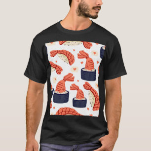 Sushi Japans Eten Naadloos Patroon T-shirt