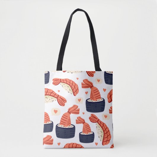 Sushi Japans Eten Naadloos Patroon Tote Bag (Voorkant)