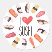 Sushi Japans eten Ronde Sticker (Voorkant)