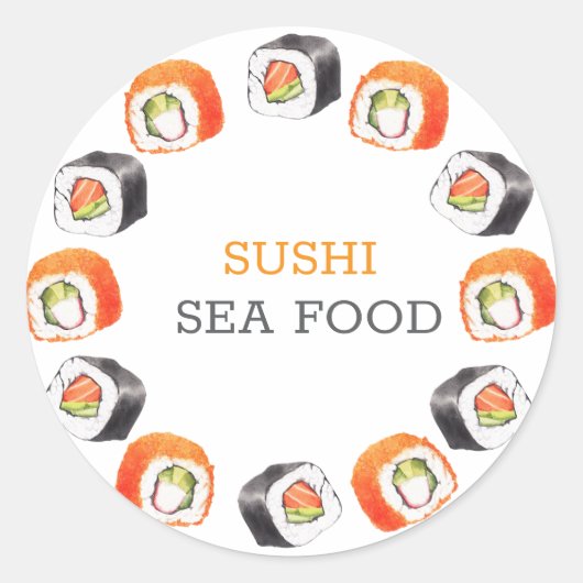 Sushi Japans eten Ronde Sticker (Voorkant)