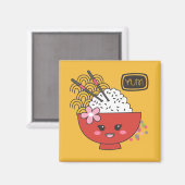 Sushi Japans eten Schattigee rijstkom Magneet (Voorkant / Achterkant)