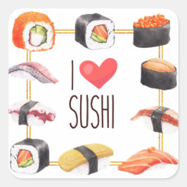 Sushi Japans eten Vierkante Sticker