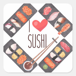 Sushi Japans eten Vierkante Sticker