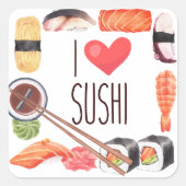 Sushi Japans eten Vierkante Sticker (Voorkant)