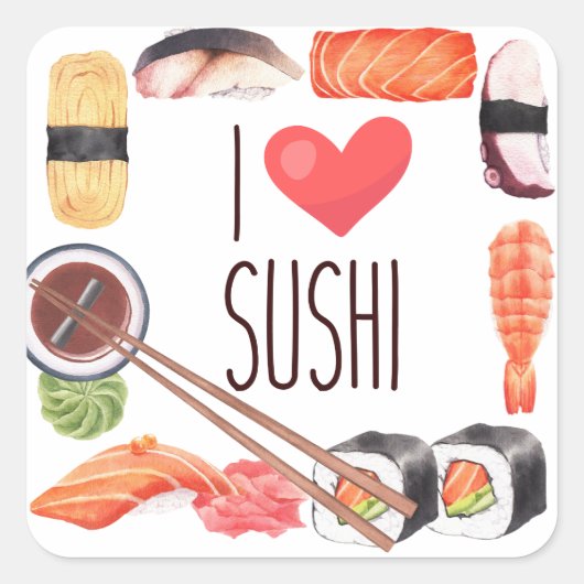 Sushi Japans eten Vierkante Sticker (Voorkant)