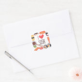 Sushi Japans eten Vierkante Sticker (Envelop)