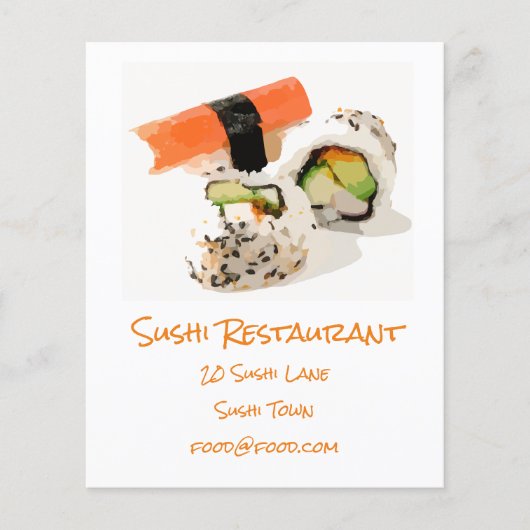 Sushi Japans modern voedselrestaurant Flyer (Voorkant)