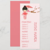 Sushi Japans restaurant schattig dinermenu Menu (Voorkant / Achterkant)