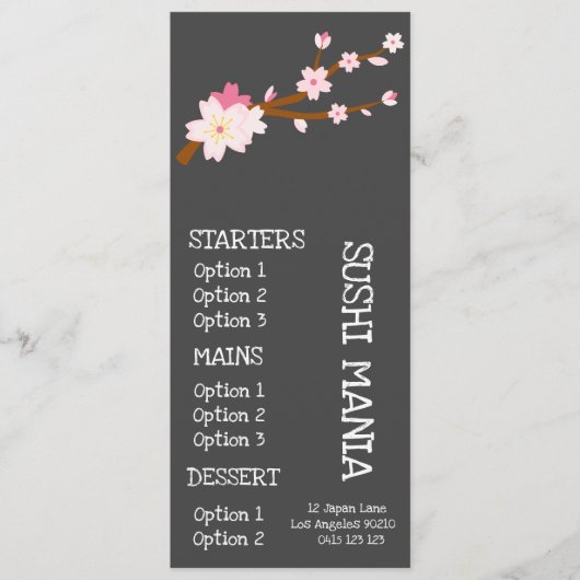 Sushi Japans restaurant stijlvol dinermenu Menu (Voorkant)