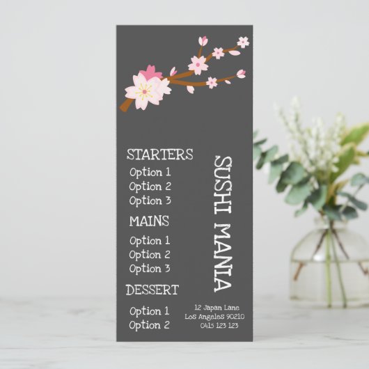 Sushi Japans restaurant stijlvol dinermenu Menu (Staand voorkant)