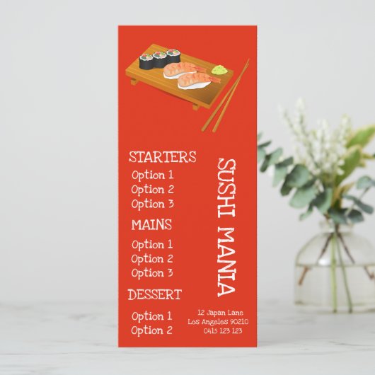 Sushi Japans restaurant sushi diner menu (Staand voorkant)