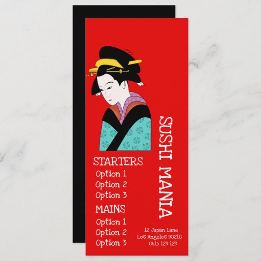 Sushi Japans restaurant sushi menu (Voorkant / Achterkant)