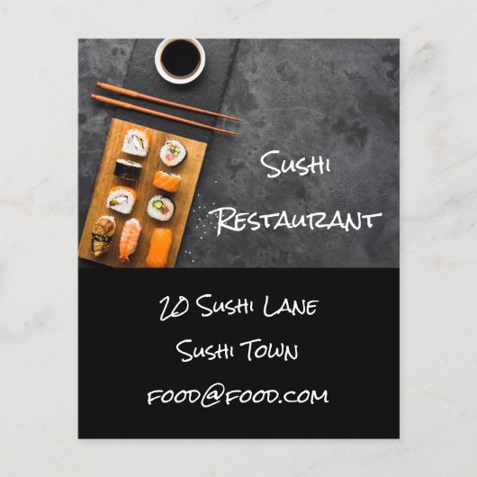 Sushi Japans stijlvol voedsel restaurant Flyer (Voorkant)