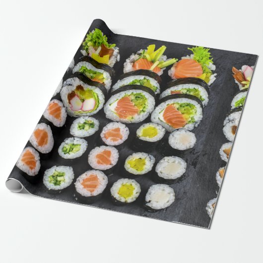 Sushi Japans voedselpatroon Cadeaupapier (Uitgerold)