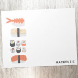 Sushi Japanse Food Art gepersonaliseerd Notitieblok<br><div class="desc">Een stapel heerlijke sushi uit Japan. Maakt je briefpapier nog mooier. Originele versie door Nic Squirrell. Wijzig de naam om deze te personaliseren of verwijder deze als u dat wilt.</div>