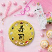 Sushi (Japanse kalligrafie) Papieren Bordje (Feest)