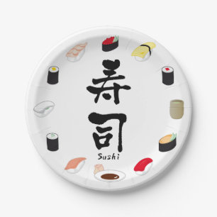 Sushi (Japanse kalligrafie) Papieren Bordje