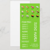 Sushi Japanse restaurant wasabi diner menu (Voorkant / Achterkant)