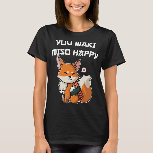Sushi je maakt i miso Happy Japans personage T-shirt (Voorkant)