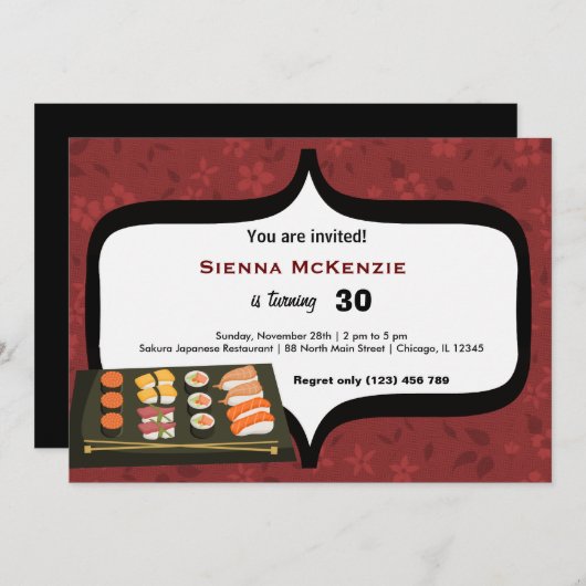 Sushi Kaart (Voorkant / Achterkant)