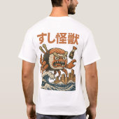 Sushi Kaiju Monster - Japanse Retro Art T-shirt (Achterkant)