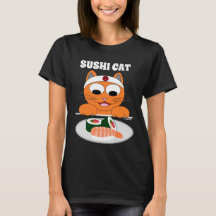 SUSHI KAT Gember Kitty met Sushi Grappig T-shirt