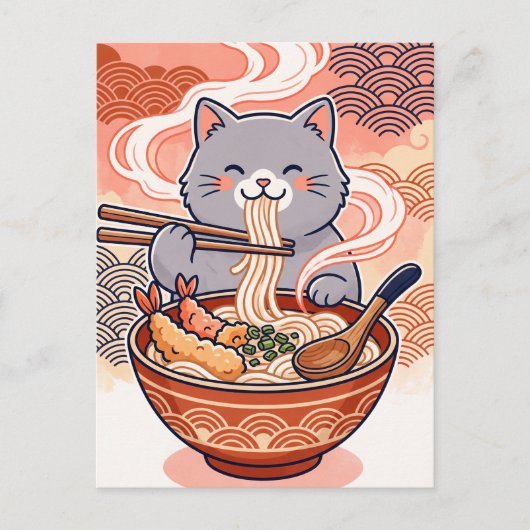 Sushi Kat Postkaart (Voorkant)