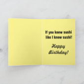 SUSHI KAT Verjaardagskaart Grappig  Kaart (Binnen)