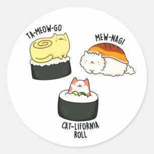 Sushi Katten Grappig Sushi Pun Ronde Sticker