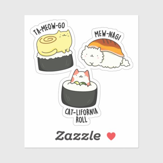 Sushi Katten Grappig Sushi Pun Sticker (Vel)