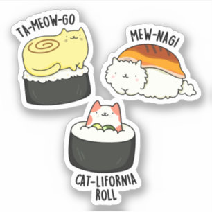 Sushi Katten Grappig Sushi Pun Sticker