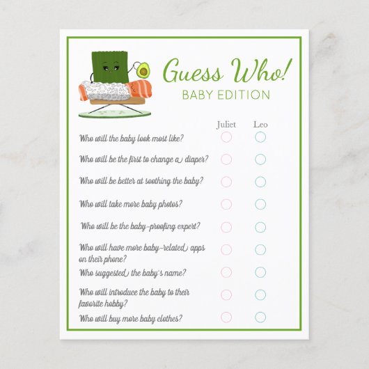 Sushi Kawaii Baby Raad eens wie Baby Flyer (Voorkant)