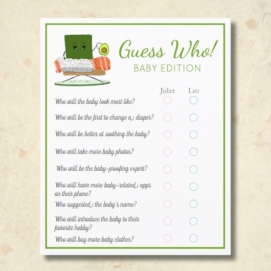 Sushi Kawaii Baby Raad eens wie Baby Flyer