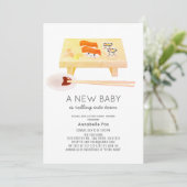Sushi Kawaii Baby shower Kaart (Staand voorkant)