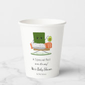 Sushi Kawaii Baby shower met Avocado Rattle Papieren Bekers (Voorkant)