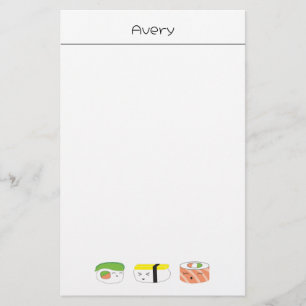 Sushi Kawaii illustratie gepersonaliseerd Briefpapier