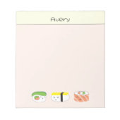 Sushi Kawaii illustratie gepersonaliseerd Notitieblok (Voorkant)