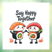 Sushi Kawaii Japans eten, gelukkig samen Raamsticker (Vel 3)