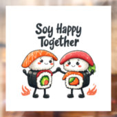 Sushi Kawaii Japans eten, gelukkig samen Raamsticker (Vel 2)