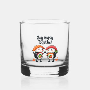 Sushi Kawaii Japanse Eten Samen Gelukkig Whisky Glas